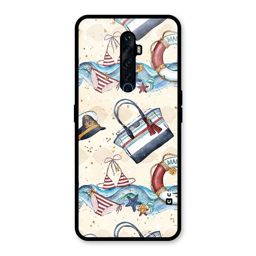 Marine Bag Design Glass Back Case for Oppo Reno2 Z