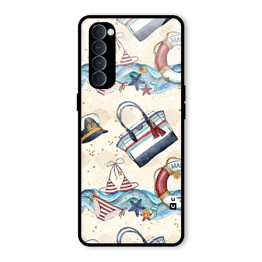 Marine Bag Design Glass Back Case for Oppo Reno4 Pro
