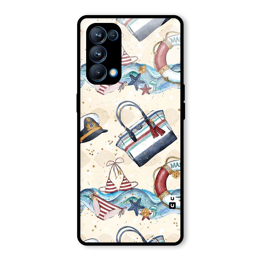 Marine Bag Design Glass Back Case for Oppo Reno5 Pro 5G
