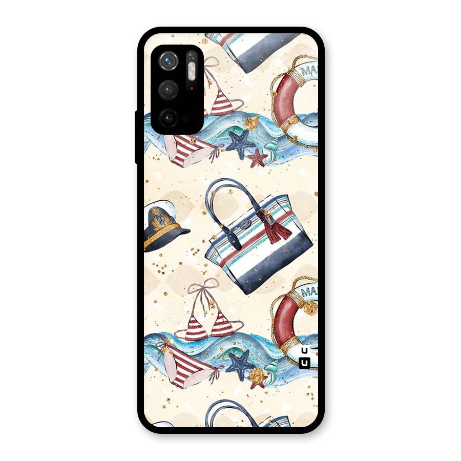 Marine Bag Design Glass Back Case for Poco M3 Pro 5G