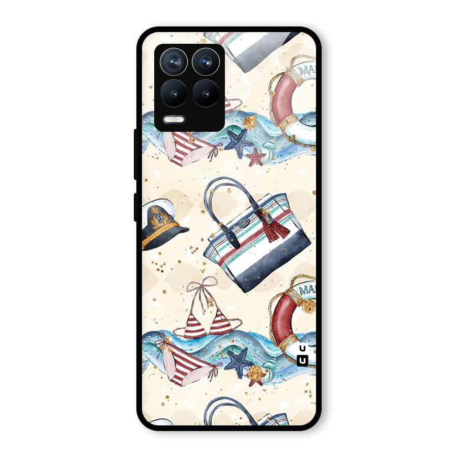 Marine Bag Design Glass Back Case for Realme 8 Pro
