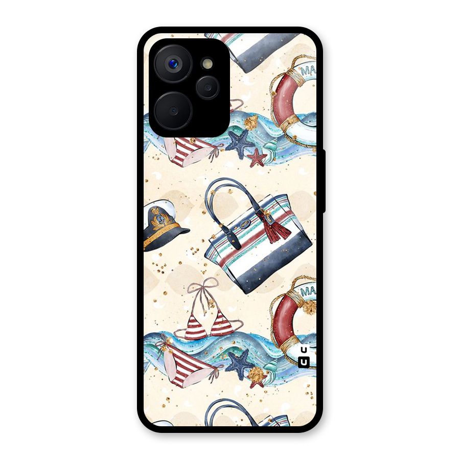 Marine Bag Design Glass Back Case for Realme 9i 5G