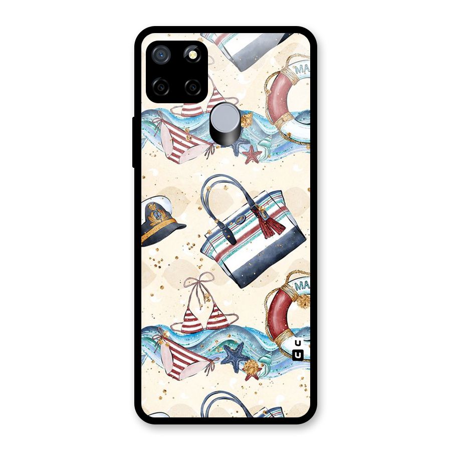 Marine Bag Design Glass Back Case for Realme C12