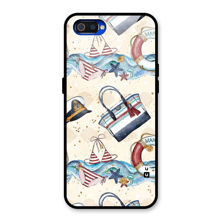 Marine Bag Design Glass Back Case for Realme C2