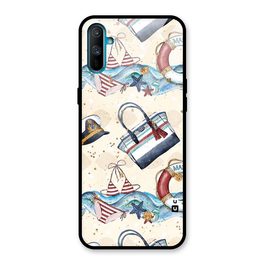 Marine Bag Design Glass Back Case for Realme C3