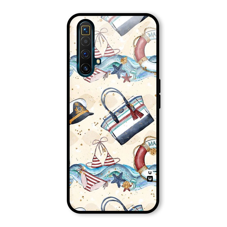 Marine Bag Design Glass Back Case for Realme X3