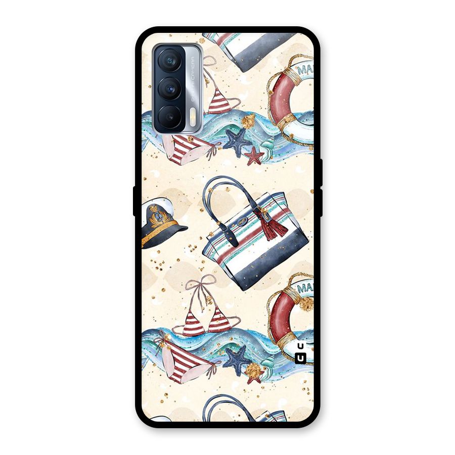 Marine Bag Design Glass Back Case for Realme X7