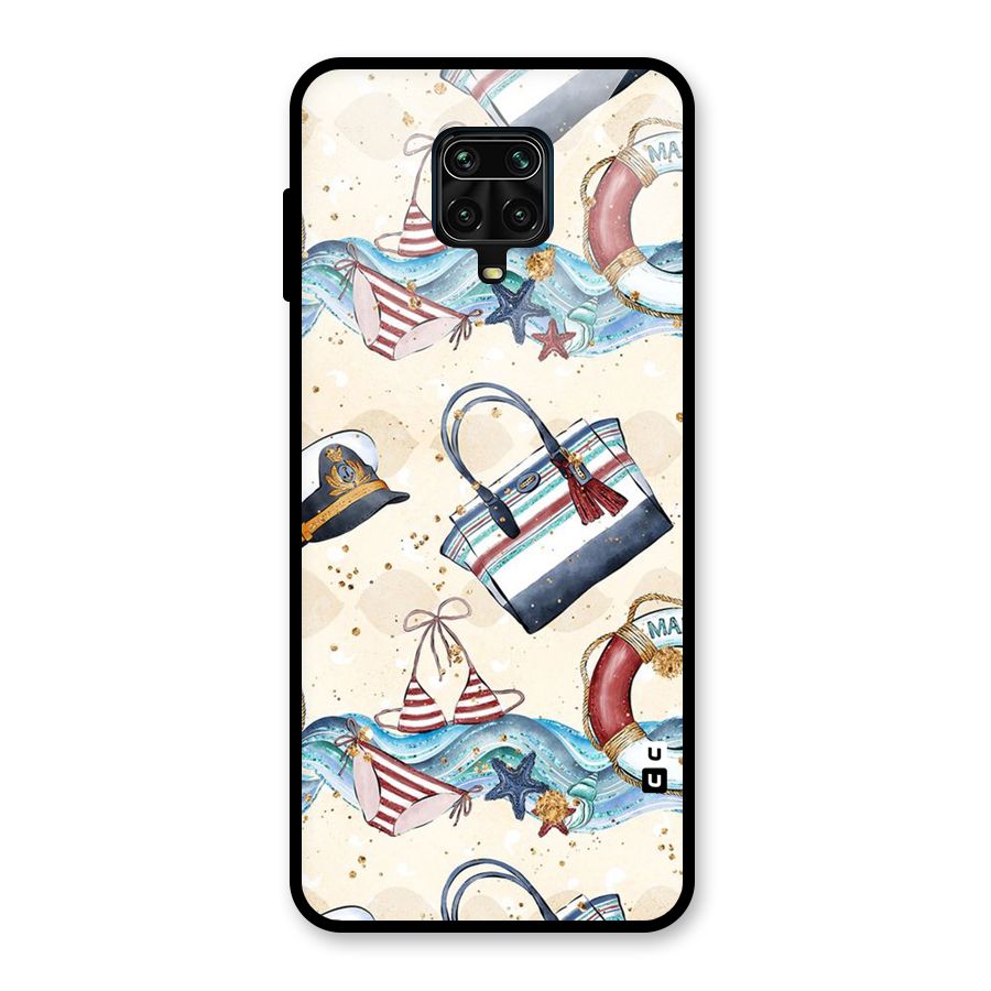Marine Bag Design Glass Back Case for Redmi Note 10 Lite