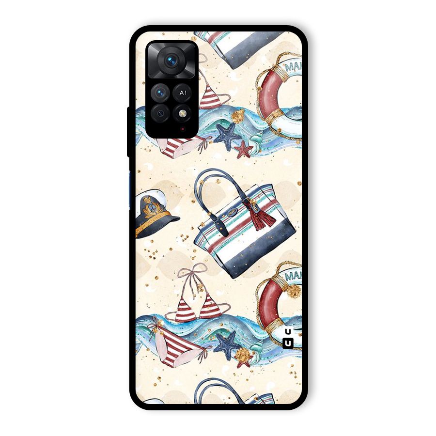 Marine Bag Design Glass Back Case for Redmi Note 11 Pro Plus 5G