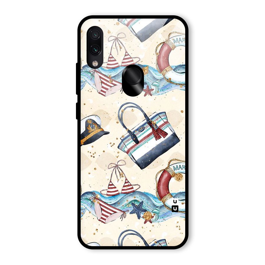 Marine Bag Design Glass Back Case for Redmi Note 7
