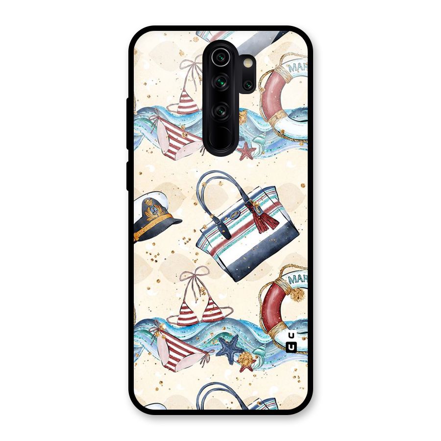 Marine Bag Design Glass Back Case for Redmi Note 8 Pro