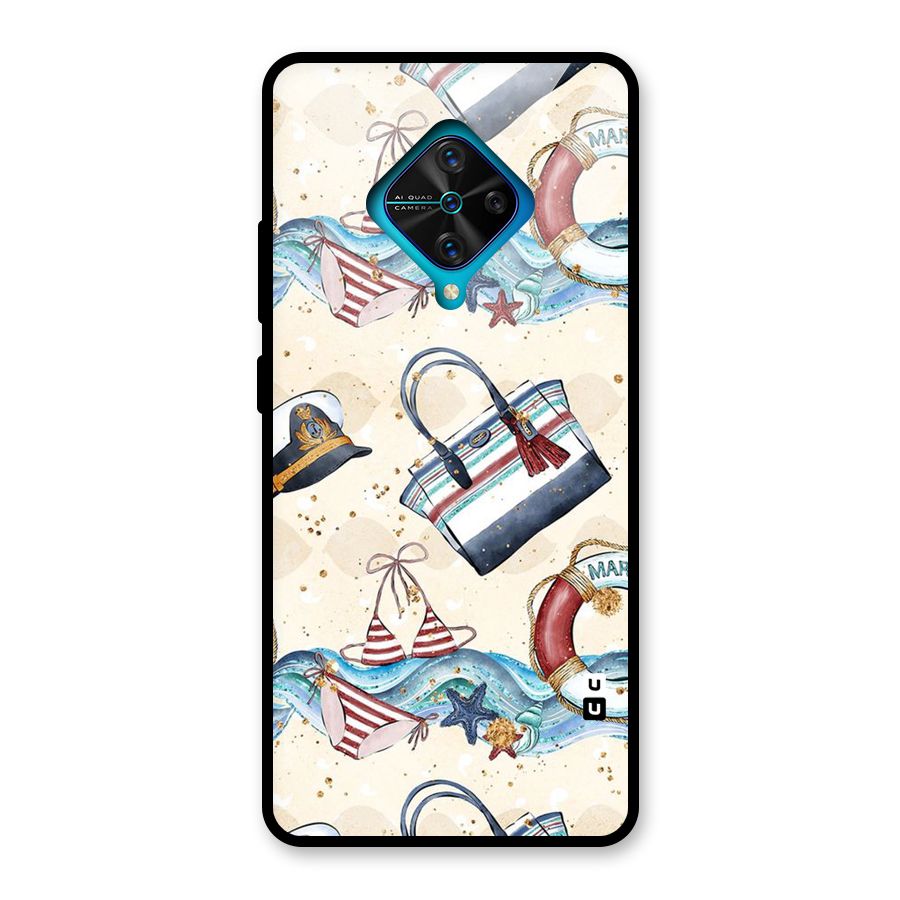 Marine Bag Design Glass Back Case for Vivo S1 Pro