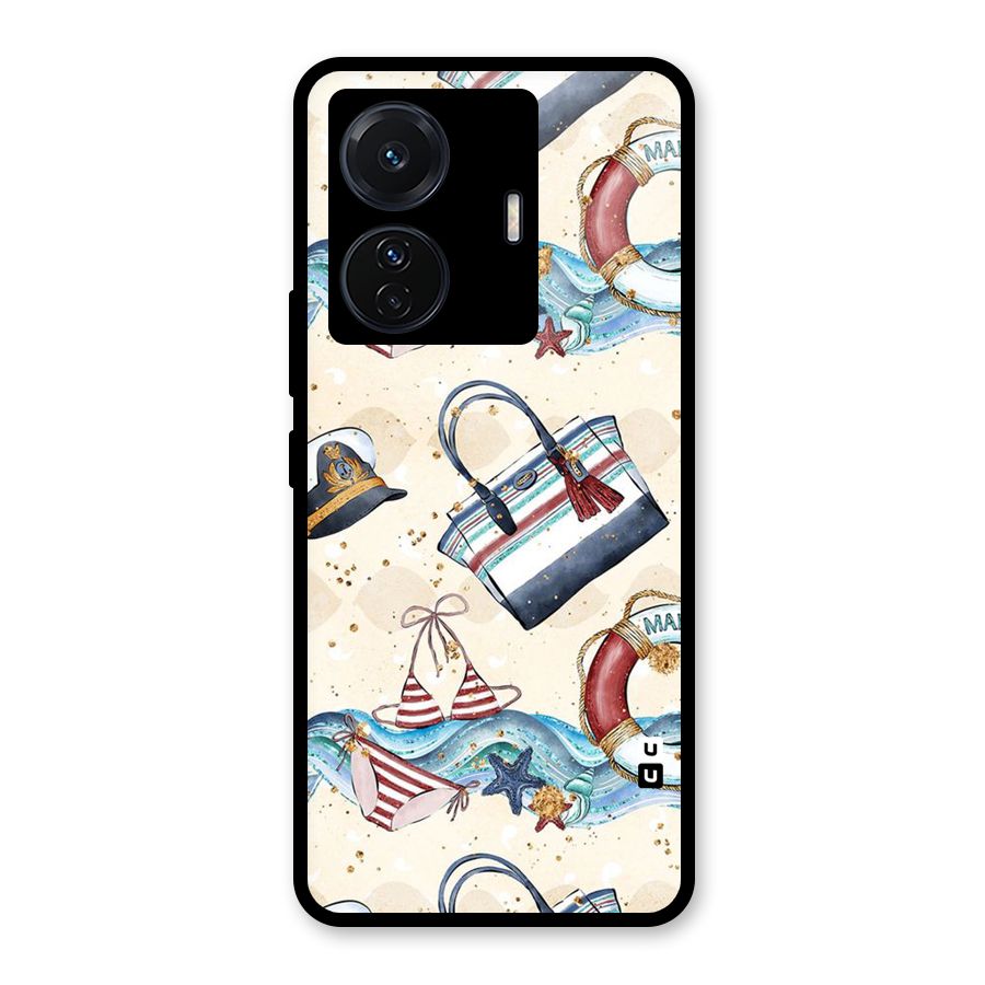 Marine Bag Design Glass Back Case for Vivo T1 Pro