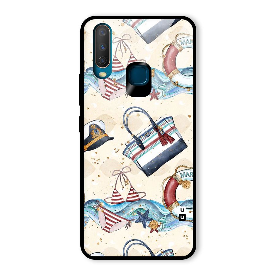 Marine Bag Design Glass Back Case for Vivo U10