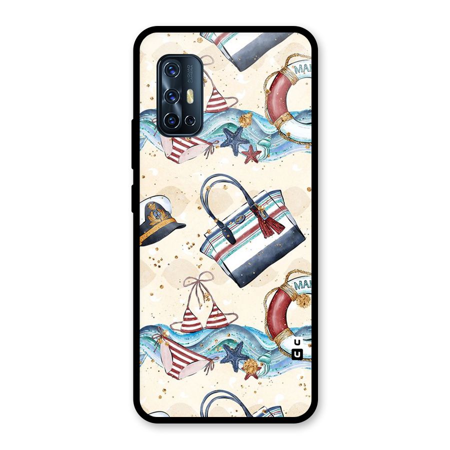 Marine Bag Design Glass Back Case for Vivo V17