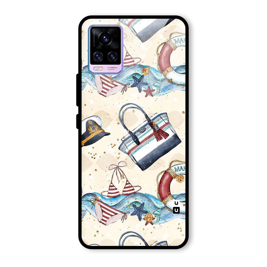 Marine Bag Design Glass Back Case for Vivo V20 Pro