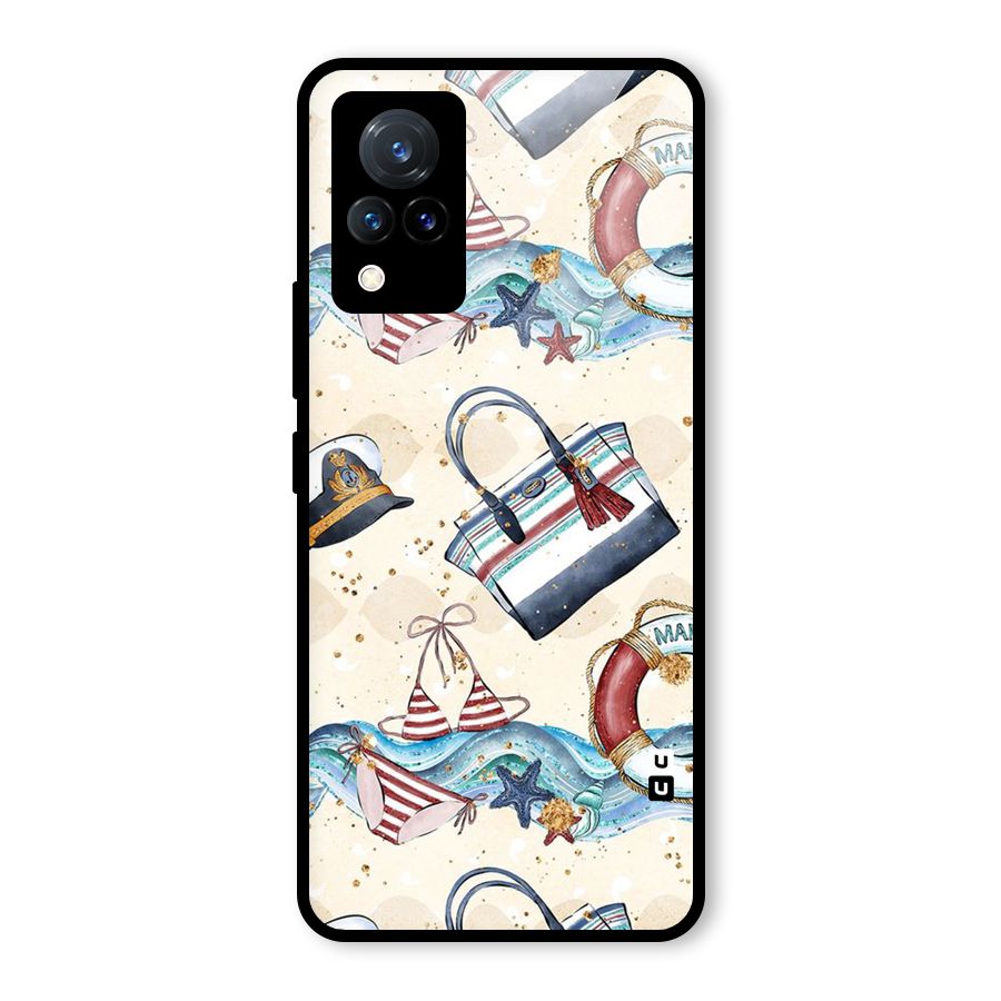 Marine Bag Design Glass Back Case for Vivo V21 5G