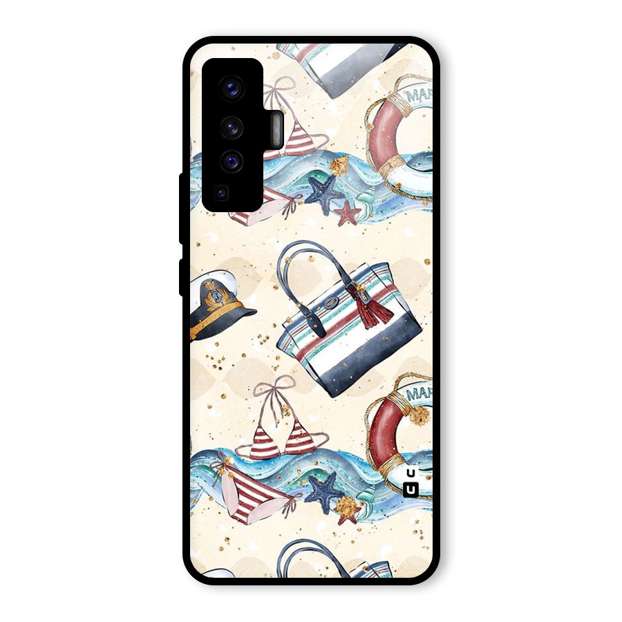 Marine Bag Design Glass Back Case for Vivo X50