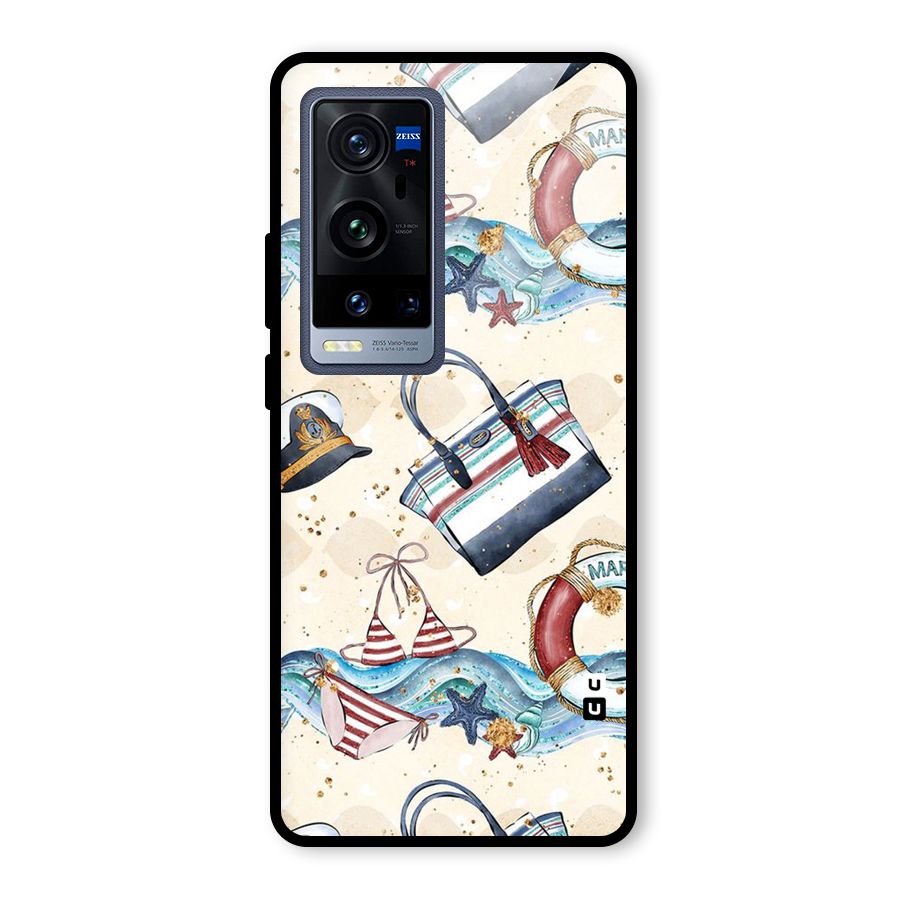 Marine Bag Design Glass Back Case for Vivo X60 Pro Plus