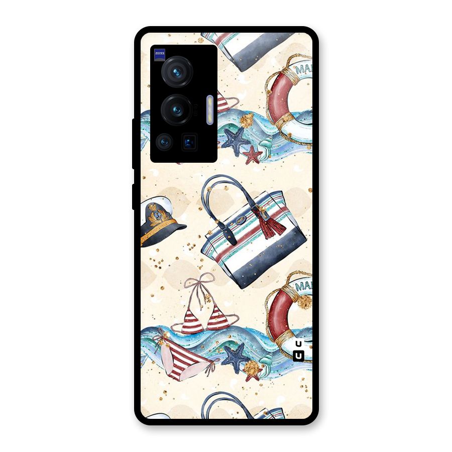 Marine Bag Design Glass Back Case for Vivo X70 Pro