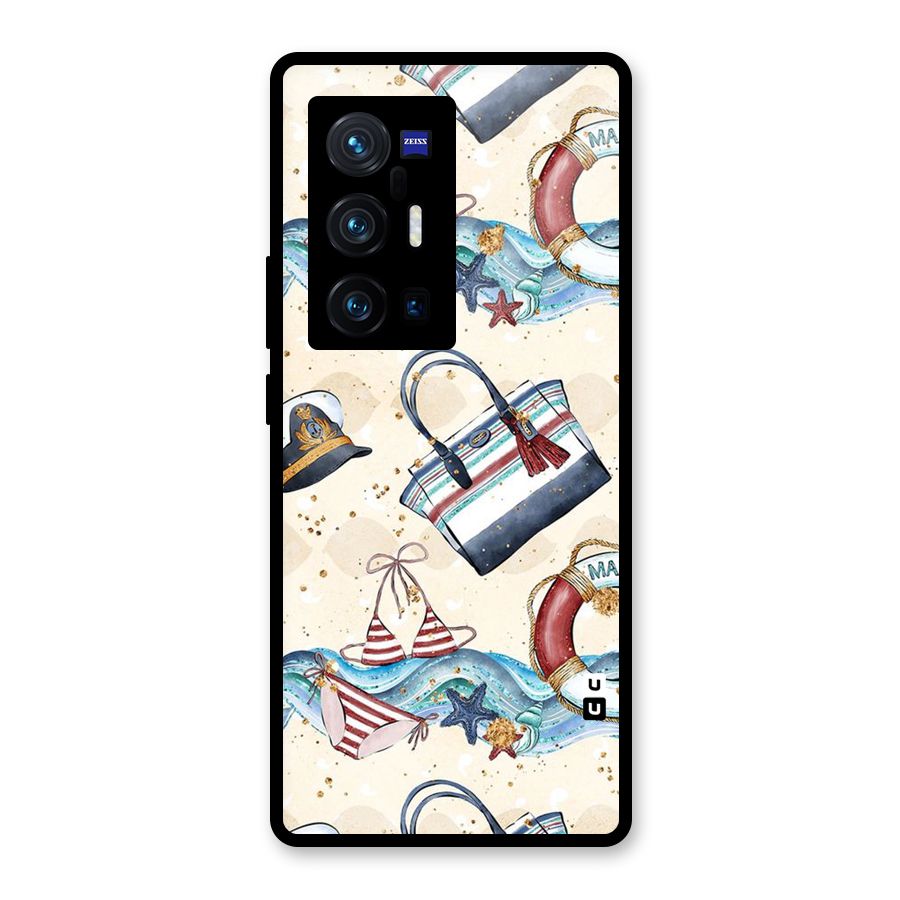 Marine Bag Design Glass Back Case for Vivo X70 Pro Plus