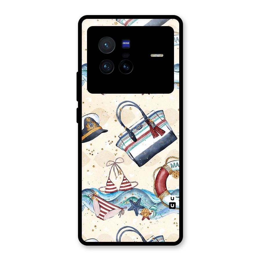 Marine Bag Design Glass Back Case for Vivo X80