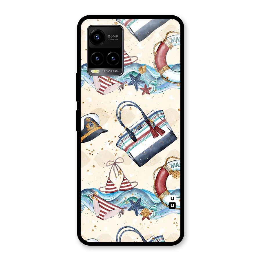 Marine Bag Design Glass Back Case for Vivo Y21T