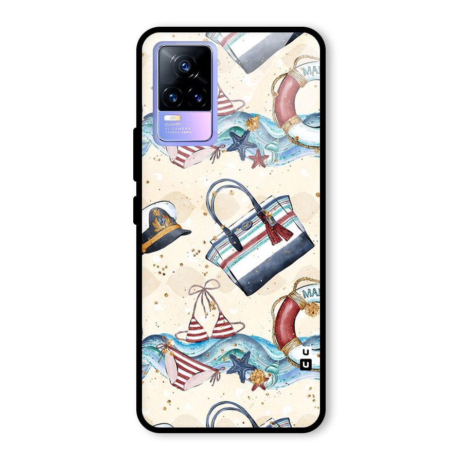 Marine Bag Design Glass Back Case for Vivo Y73