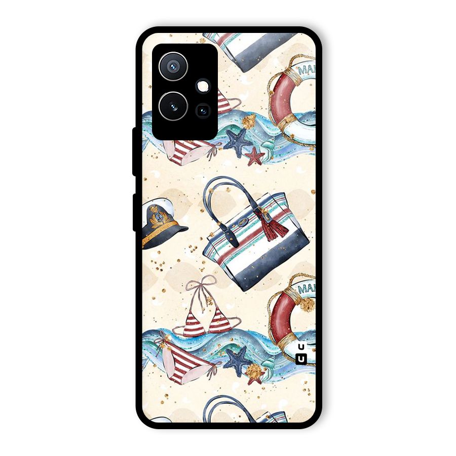 Marine Bag Design Glass Back Case for Vivo Y75 5G