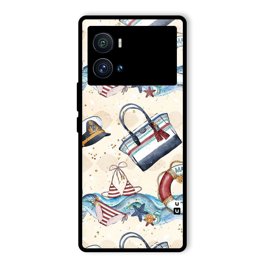 Marine Bag Design Glass Back Case for Vivo iQOO 9 Pro
