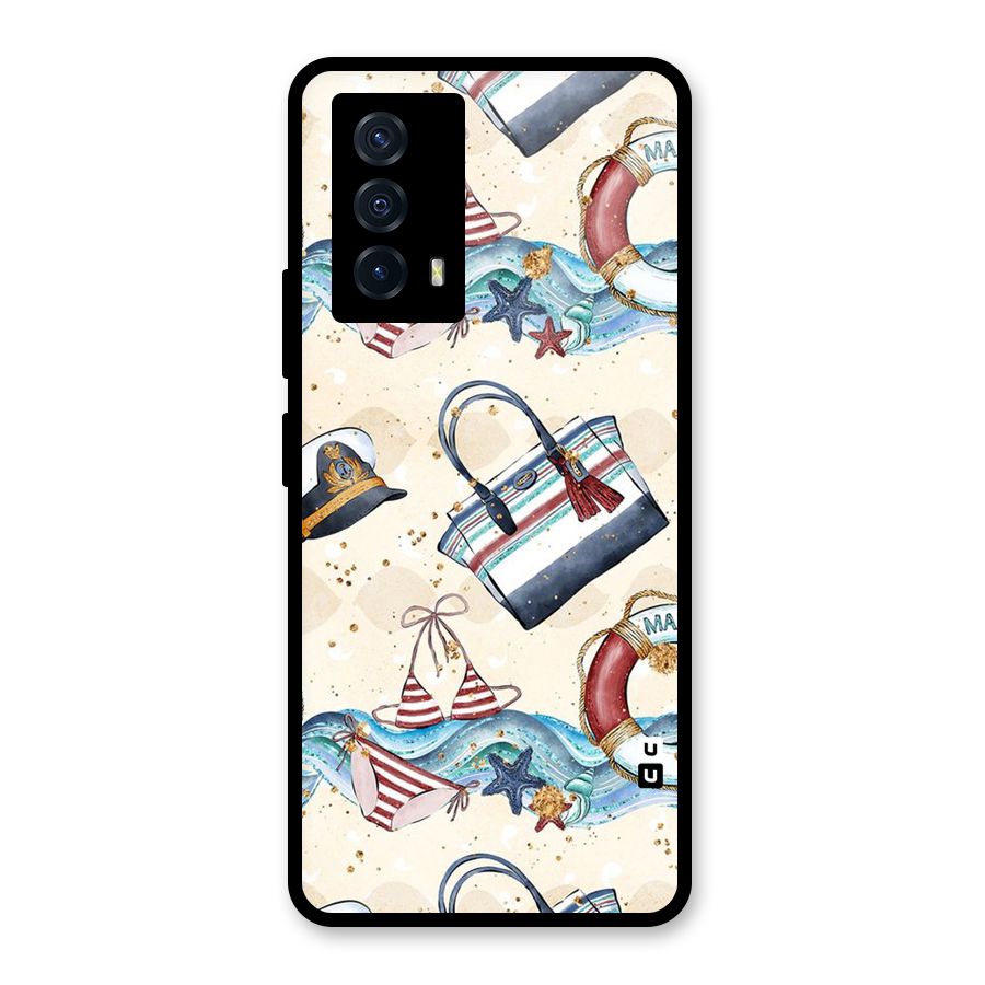 Marine Bag Design Glass Back Case for Vivo iQOO Z5