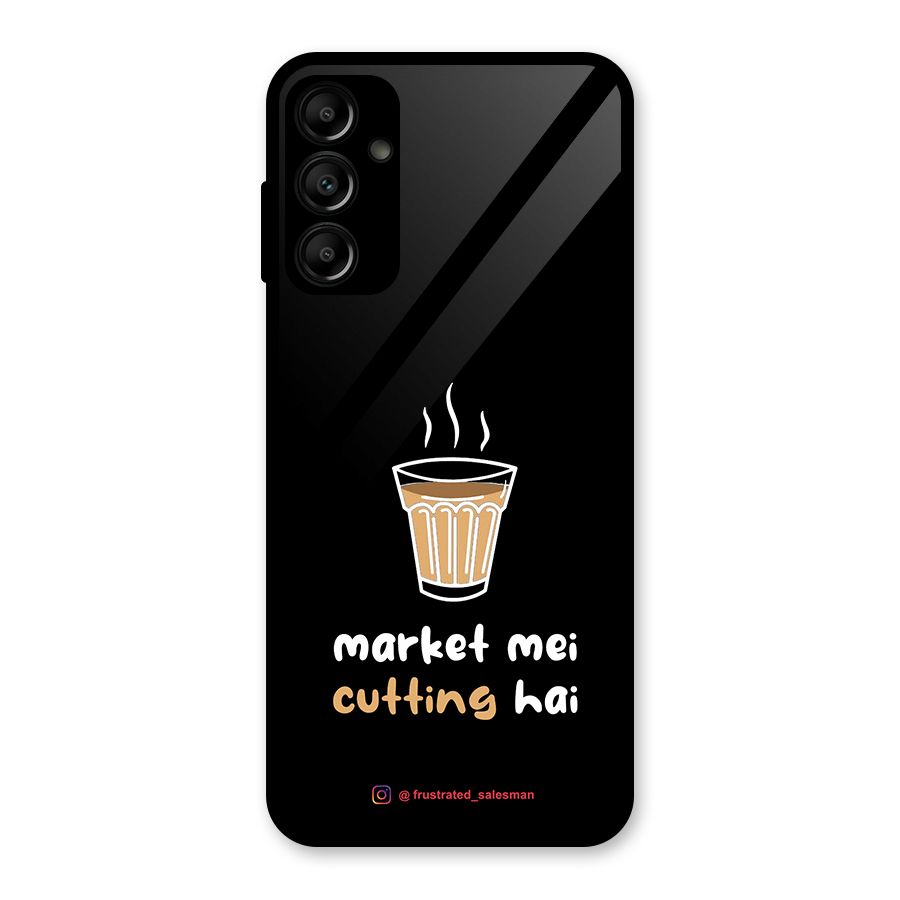 Market Mei Cutting Hai Black Glass Back Case for Galaxy A14 5G