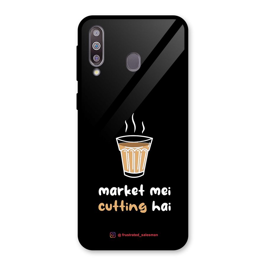 Market Mei Cutting Hai Black Glass Back Case for Galaxy M30