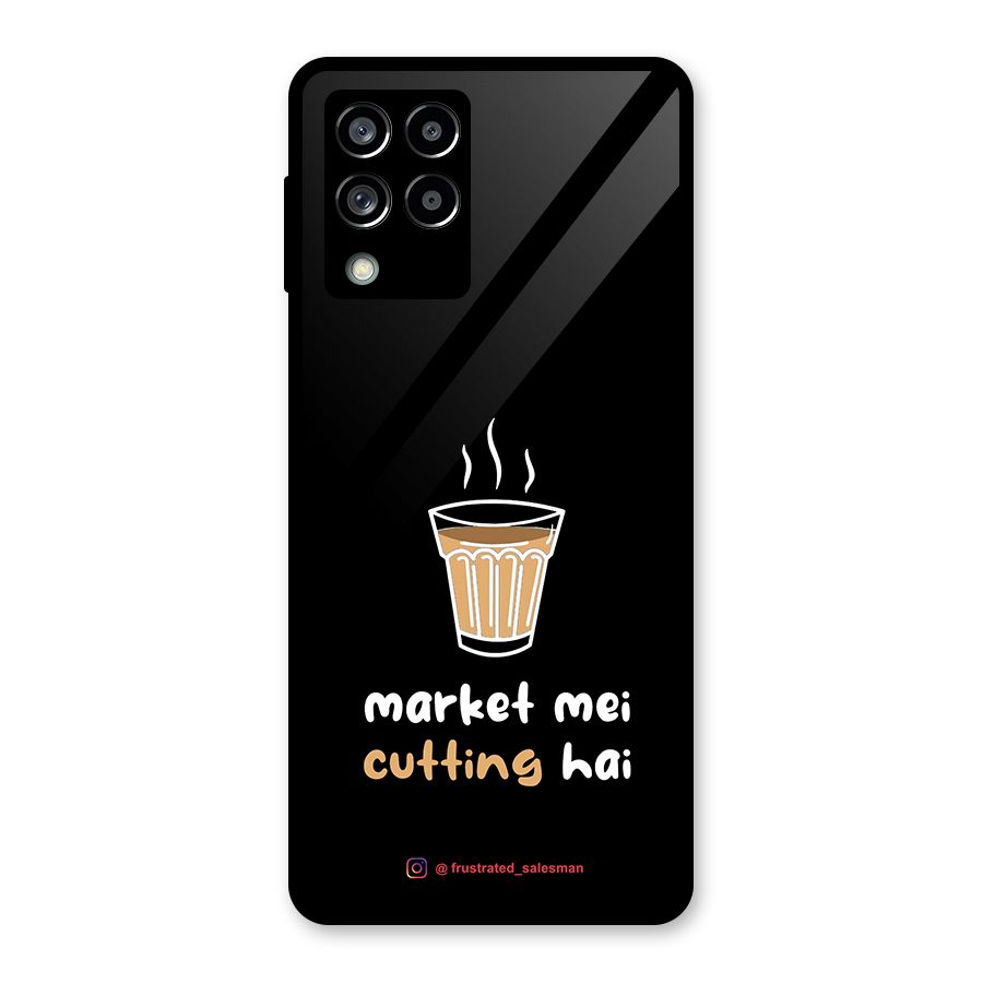 Market Mei Cutting Hai Black Glass Back Case for Galaxy M53 5G