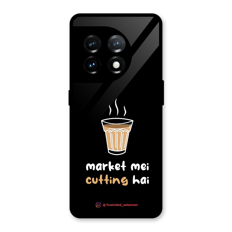 Market Mei Cutting Hai Black Glass Back Case for OnePlus 11