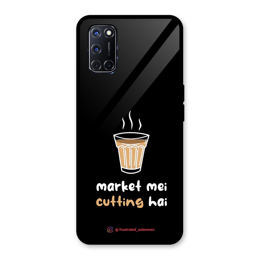 Market Mei Cutting Hai Black Glass Back Case for Oppo A52