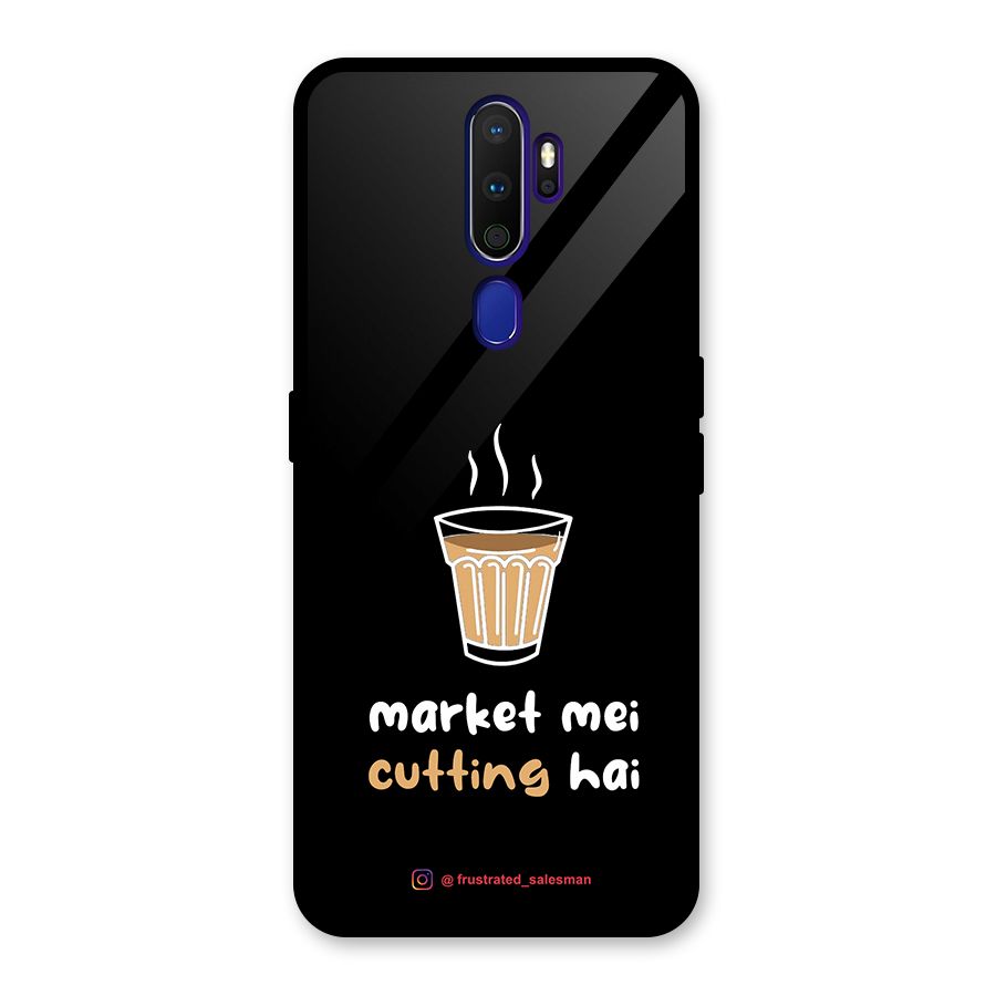 Market Mei Cutting Hai Black Glass Back Case for Oppo A9 (2020)