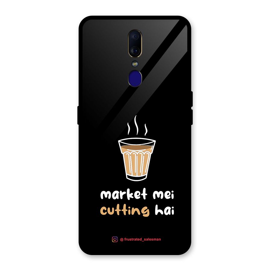 Market Mei Cutting Hai Black Glass Back Case for Oppo F11