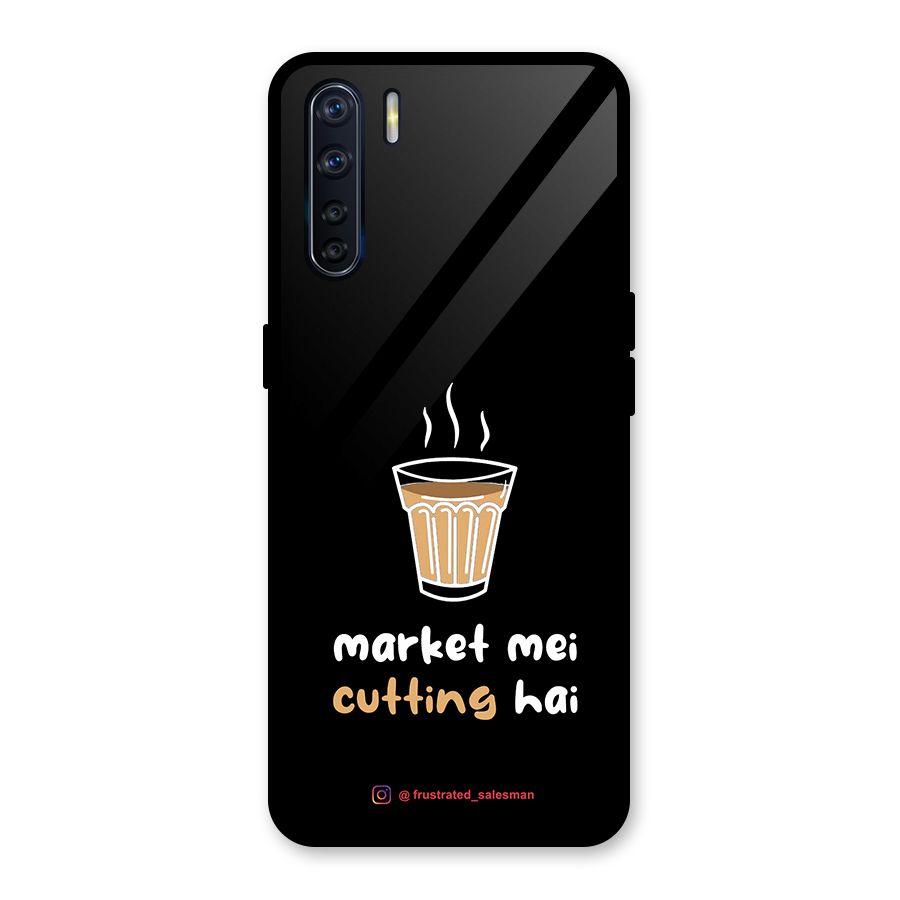 Market Mei Cutting Hai Black Glass Back Case for Oppo F15