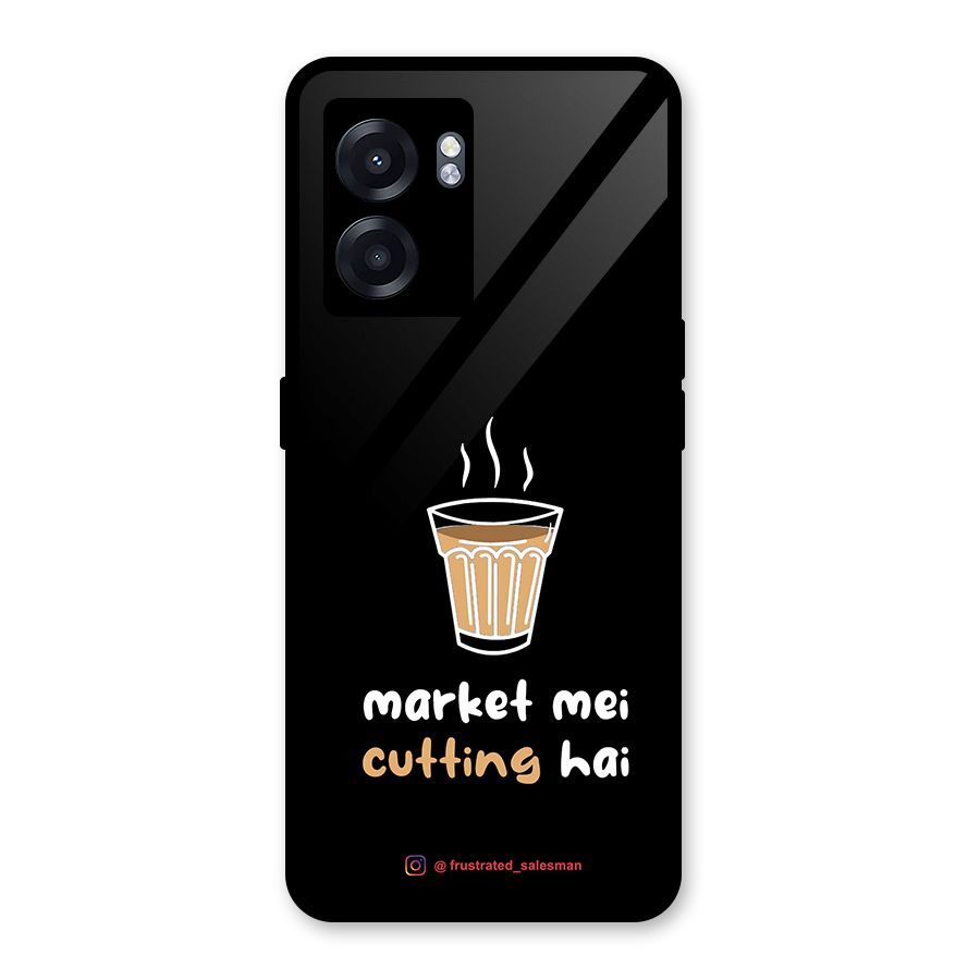 Market Mei Cutting Hai Black Glass Back Case for Oppo K10 (5G)