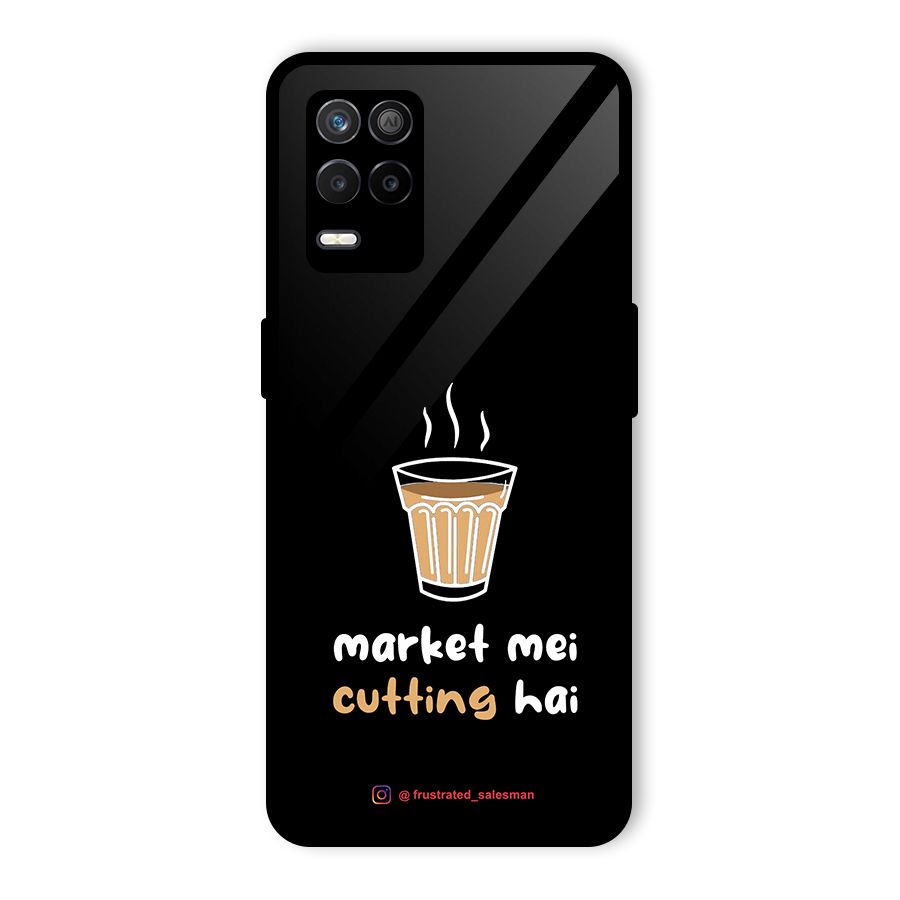 Market Mei Cutting Hai Black Glass Back Case for Realme 8 5G