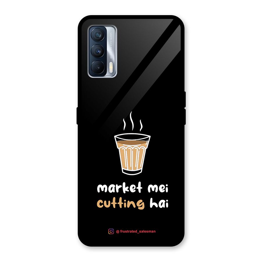 Market Mei Cutting Hai Black Glass Back Case for Realme X7