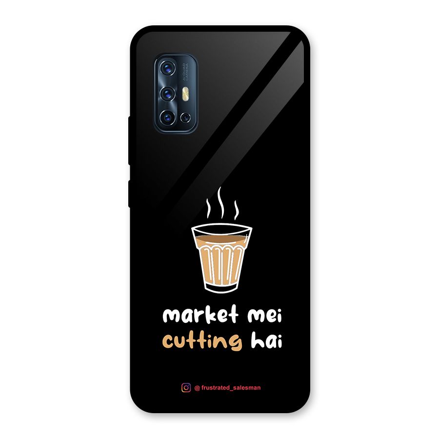 Market Mei Cutting Hai Black Glass Back Case for Vivo V17