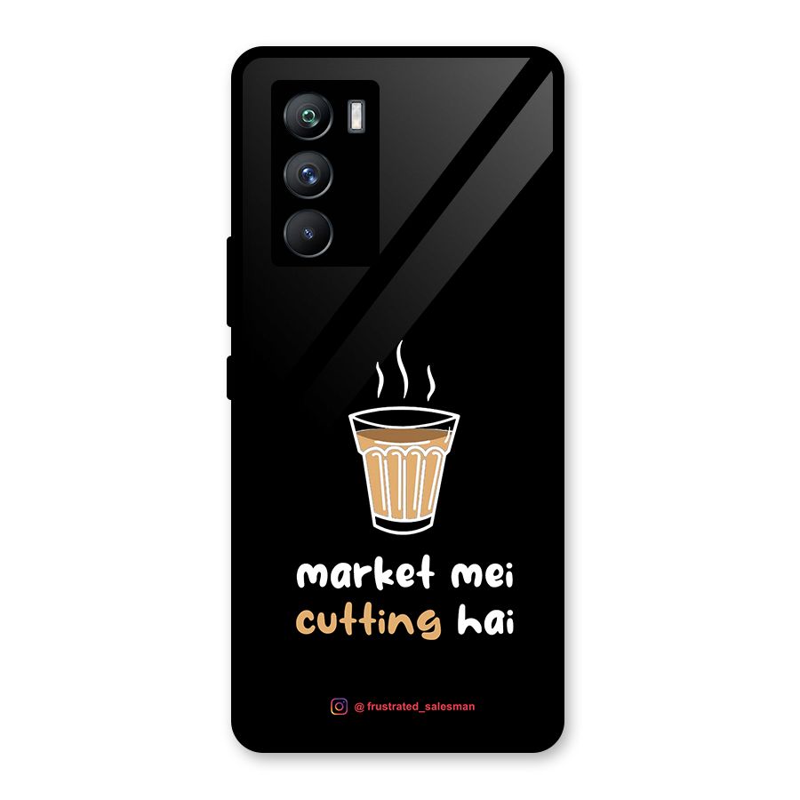 Market Mei Cutting Hai Black Glass Back Case for Vivo iQOO 9 SE