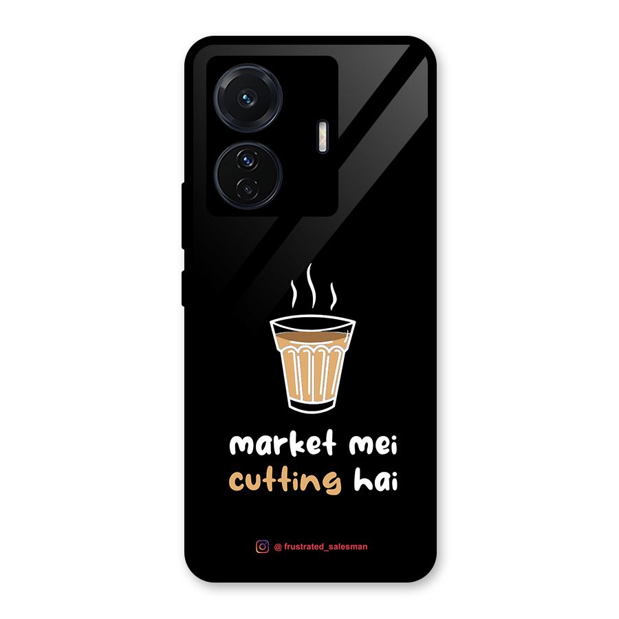 Market Mei Cutting Hai Black Glass Back Case for Vivo iQOO Z6 Pro
