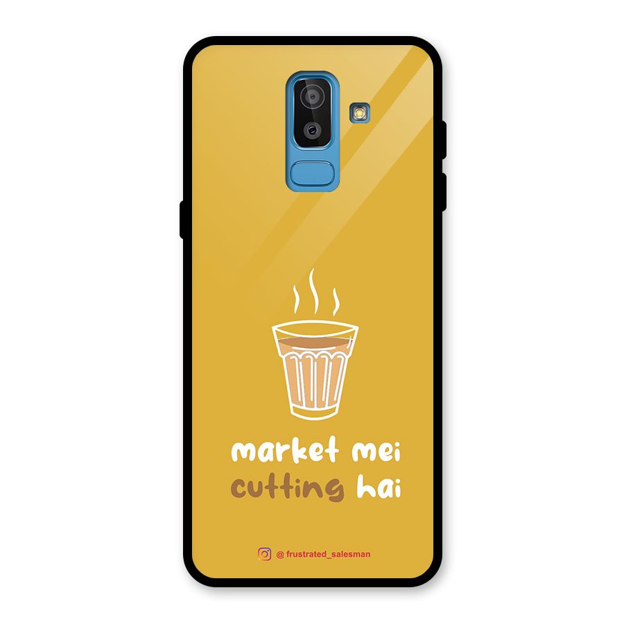 Market Mei Cutting Hai Mustard Yellow Glass Back Case for Galaxy J8