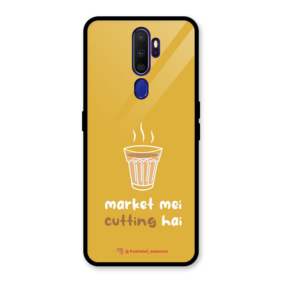 Market Mei Cutting Hai Mustard Yellow Glass Back Case for Oppo A9 (2020)