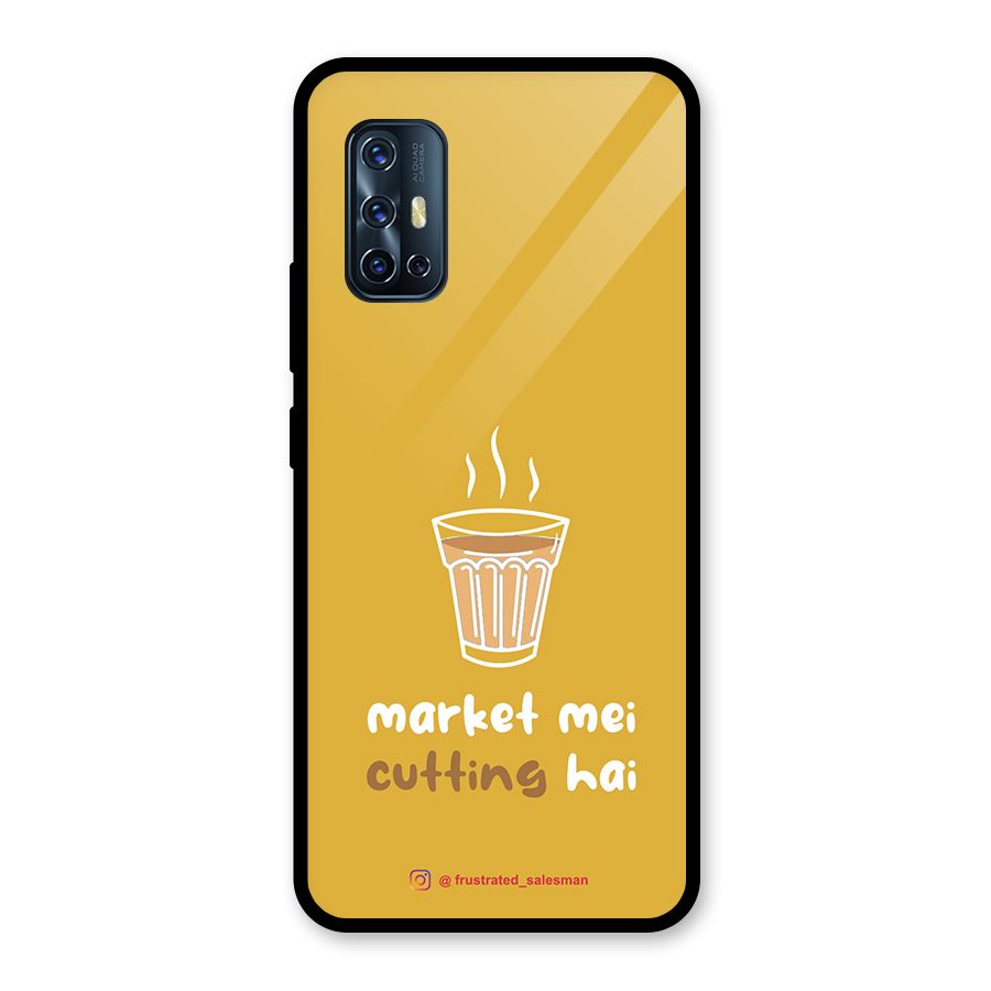 Market Mei Cutting Hai Mustard Yellow Glass Back Case for Vivo V17