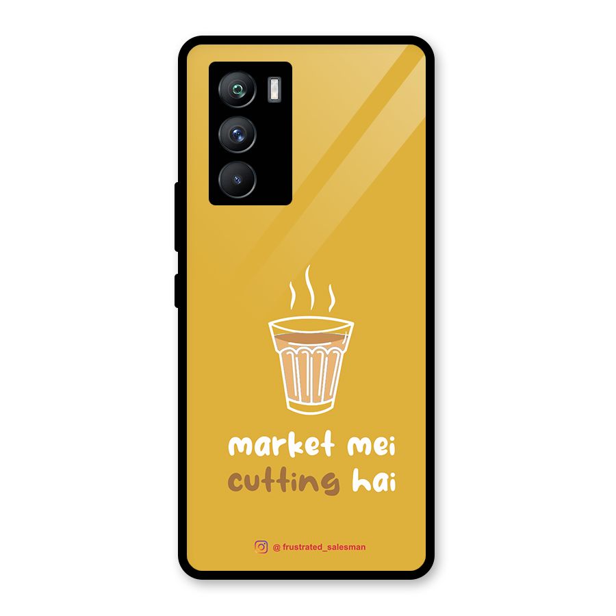 Market Mei Cutting Hai Mustard Yellow Glass Back Case for Vivo iQOO 9 SE