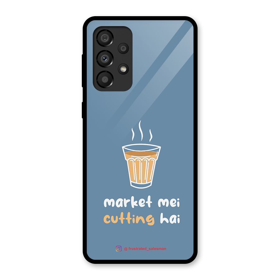 Market Mei Cutting Hai SteelBlue Glass Back Case for Galaxy A33 5G